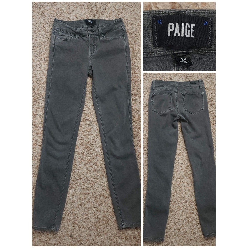 Paige Gray Low-Rise Verdugo Angle Womens 24 Stretchy‎ Denim Jeans